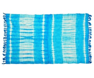 Boho Bawełniany pled, cienka błękitna narzuta 