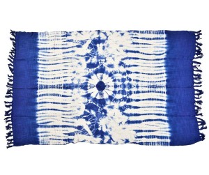 Boho Bawełniany pled, cienka niebieska narzuta 
