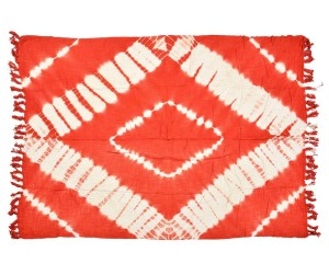 Boho Bawełniany pled, cienka pomarańczowa narzuta 