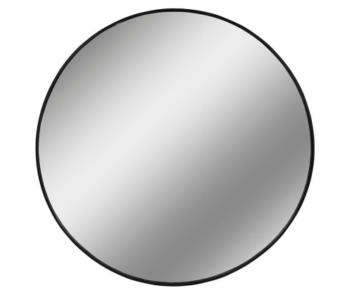 Modern Lustro w okragłej  metalowej, czarnej ramie