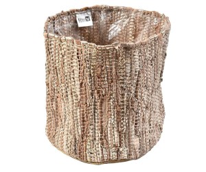 Boho Bawełniana osłonka na doniczkę, różowa