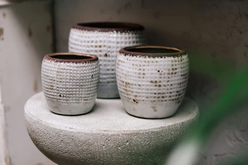 Piasek pustyni 2A, ceramiczna pękata osłonka w delikatną kratkę (największa)
