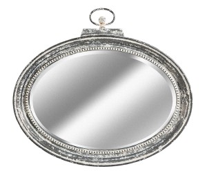 Grigio Lustro owalne w metalowej, postarzanej ramie