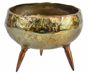 Barok old Osłonka na nóżkach, złoto miedziana, aluminiowa, płaska 1a