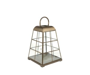 Gold line Lampion szklany klatka C