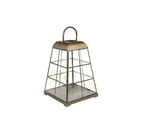 Gold line Lampion szklany klatka C