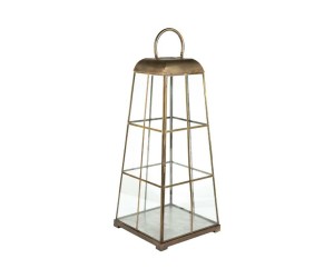 Gold line Lampion szklany klatka A