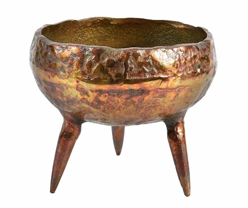 Barok old Osłonka na nóżkach, złoto miedziana, aluminiowa, płaska 1B