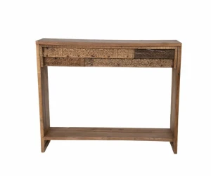 Antique Konsola rzeźbiona z drewna tekowego w stylu indyjskim ciemna