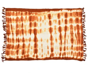 Boho Bawełniany pled, cienka brązowa narzuta 