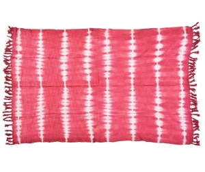 Boho Bawełniany pled, cienka narzuta róż