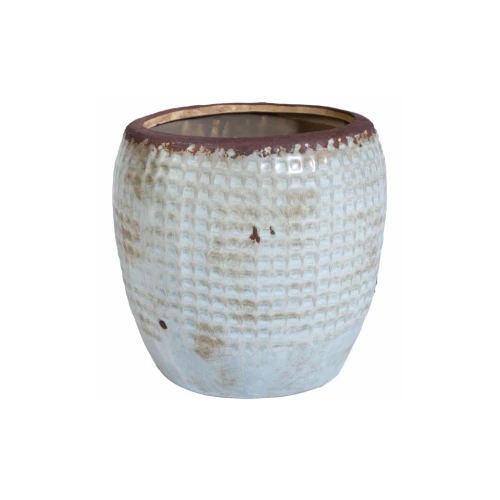 Piasek pustyni 2C, ceramiczna pękata osłonka w delikatną kratkę (najmniejsza)