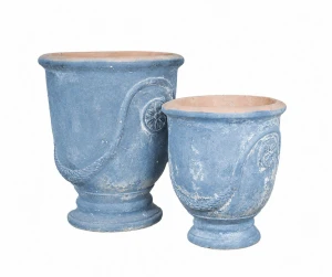 Garden Old Donica antic blue, duże puchary ceramiczne  kpl. 2 szt. 