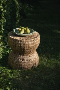 Boho Stolik, plecionka z trawy morskiej, 1