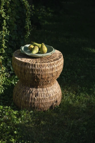 Boho Stolik, plecionka z trawy morskiej, 1