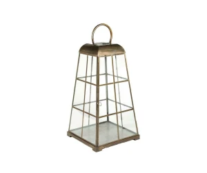 Gold line Lampion szklany klatka B