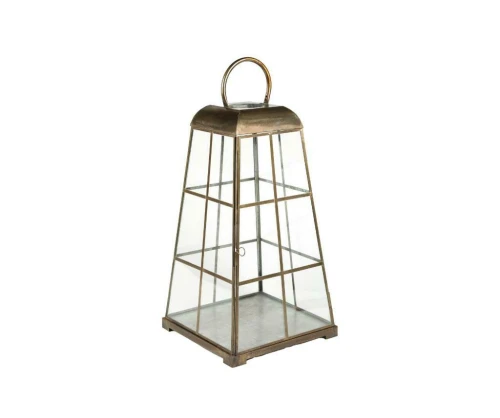 Gold line Lampion szklany klatka B