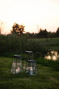 Gold line Lampion szklany klatka C