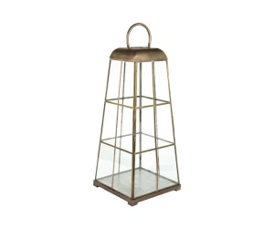 Gold line Lampion szklany klatka A