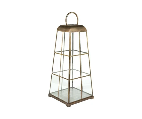 Gold line Lampion szklany klatka A