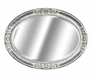 Grigio Lustro owalne w metalowej ramie