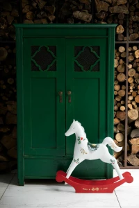 Rustic white Konik na biegunach XXL