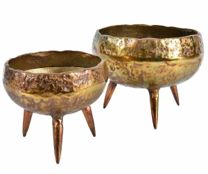 Barok old Osłonka na nóżkach, złoto miedziana, aluminiowa, płaska 1B