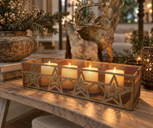 Rustic Lampion prosty gwiazdki